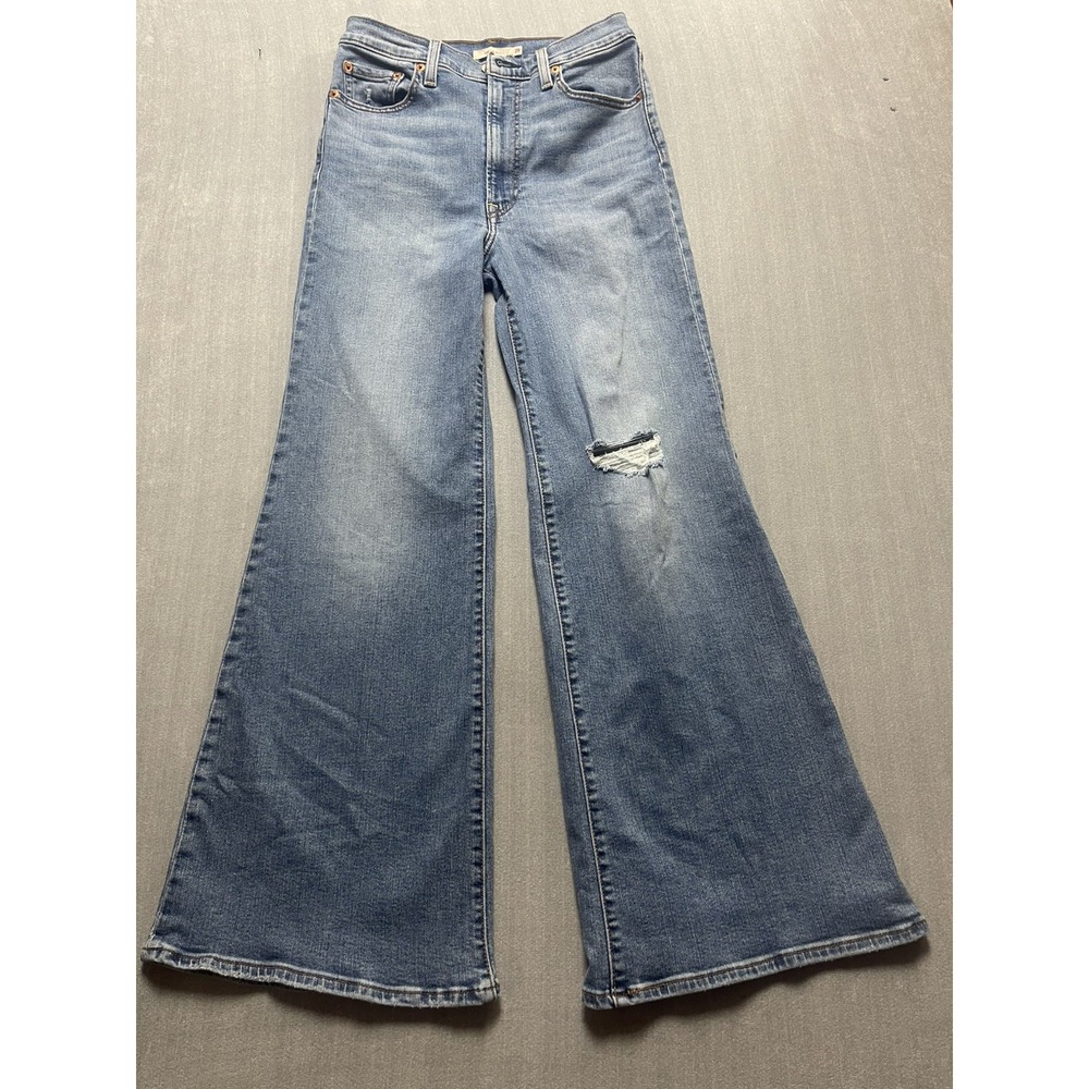 Levis High Flare Jeans Womens 29 BlueHigh Rise Distressed Denim with Flare.